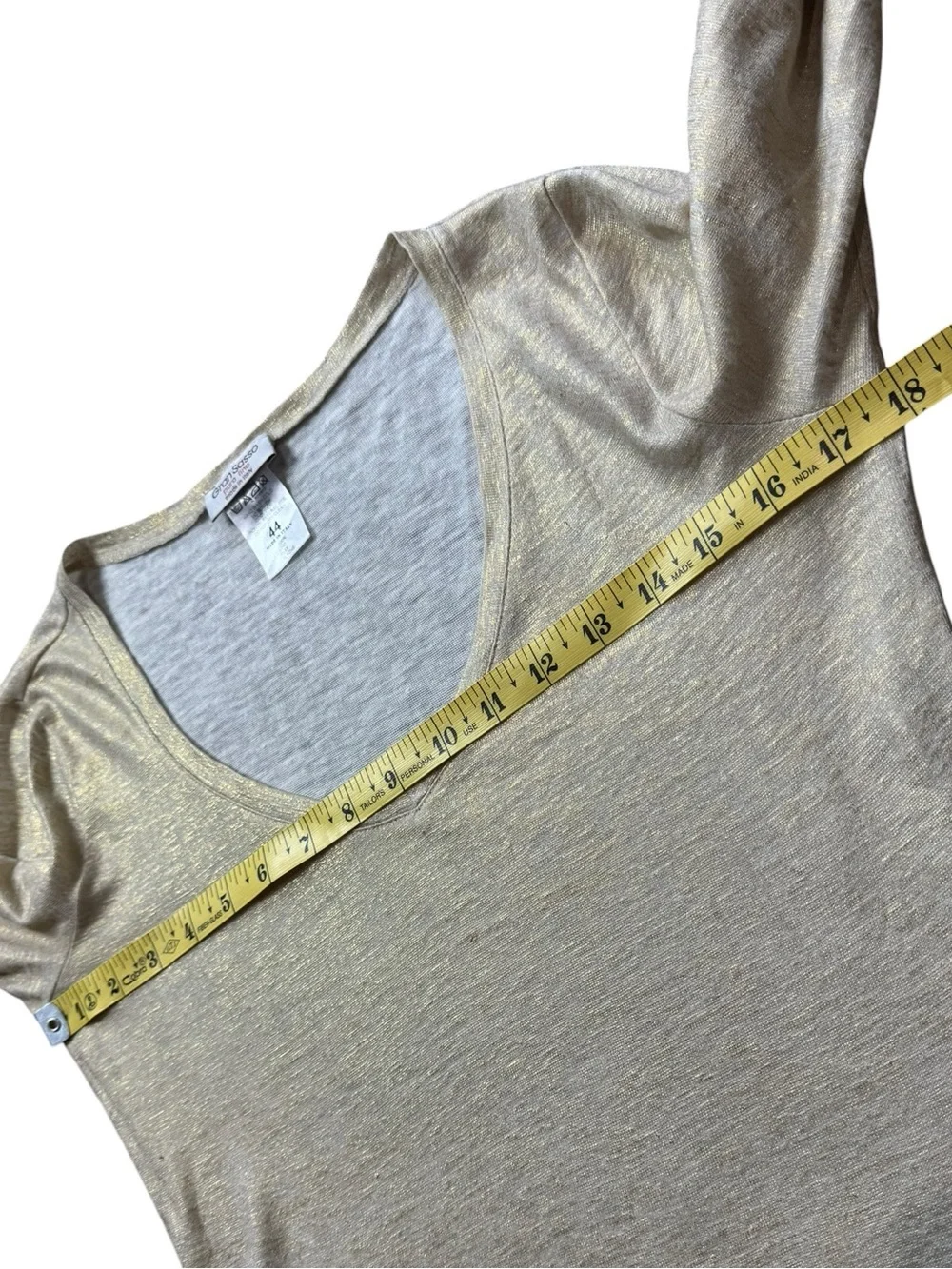 Gran Sasso Gold Linen Long Sleep Top size IT 44